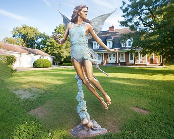 bronze fairy garden statue