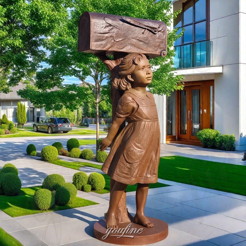 bronze girl mailbox