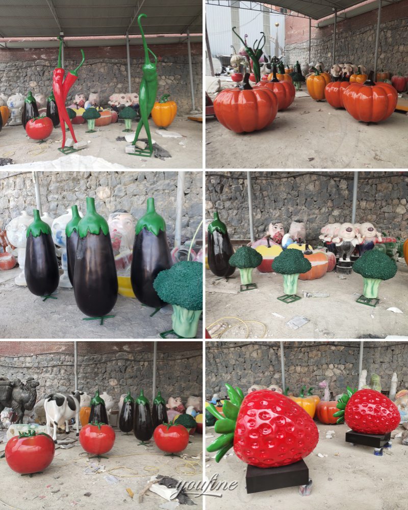 Different Fiberglass Vegetable Sculptures