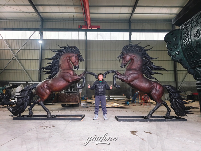 jumping horse statues