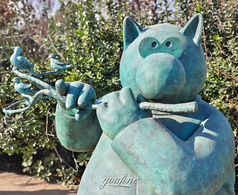 large bronze Le Chat sculpture