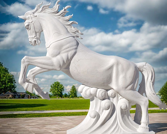 large white horse statue