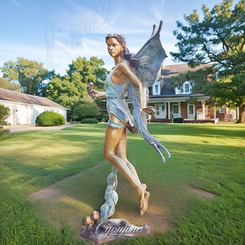 life size bronze fairy garden sculpture