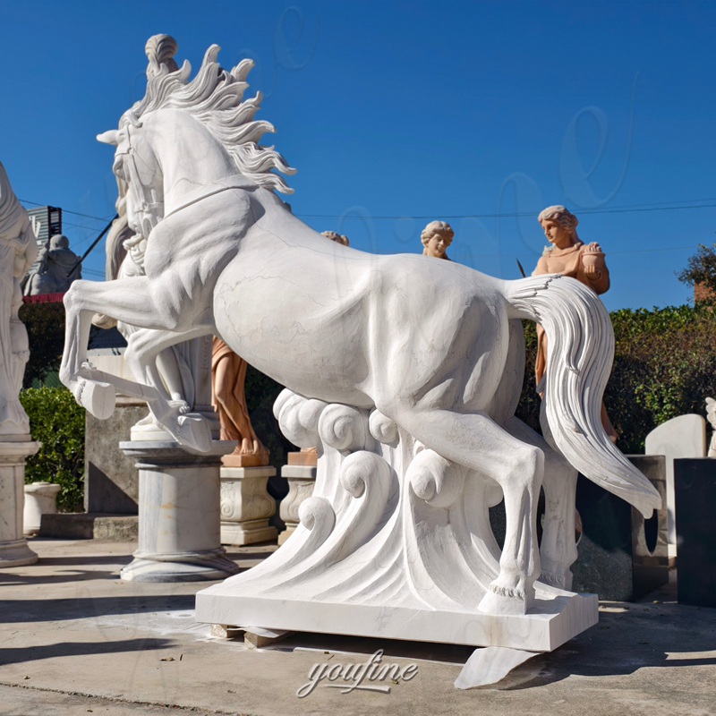 marble large white horse statue