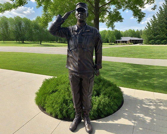 saluting soldier statue