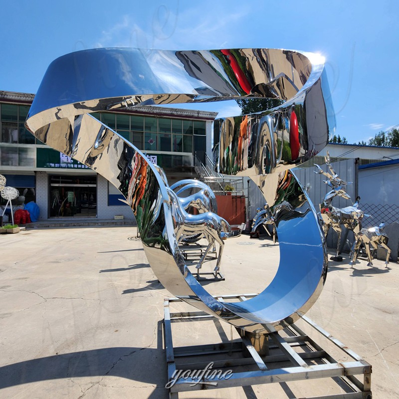 stainless steel mobius sculpture