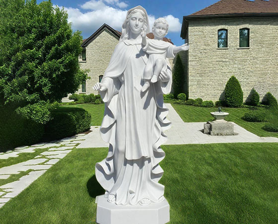 statue of Mary and baby Jesus for church