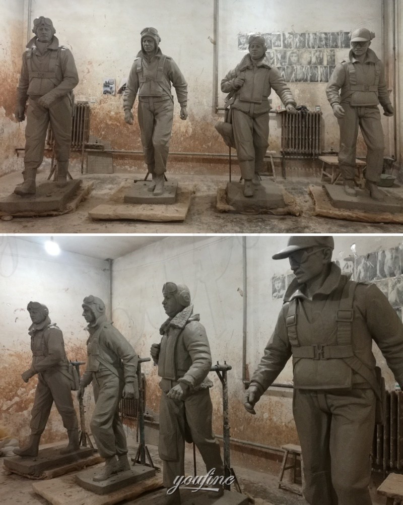 The Aviator statue clay model