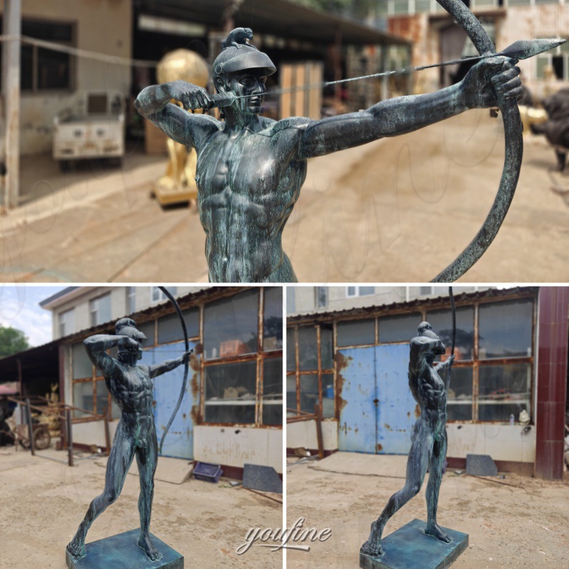 Bronze Archer Statue details