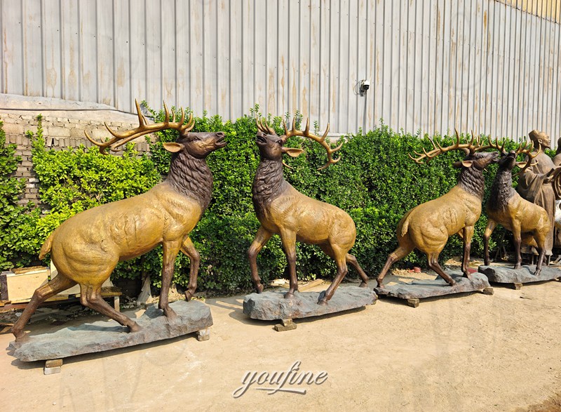bronze large deer sculptures