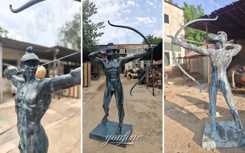 different angle of Bronze Archer Statue