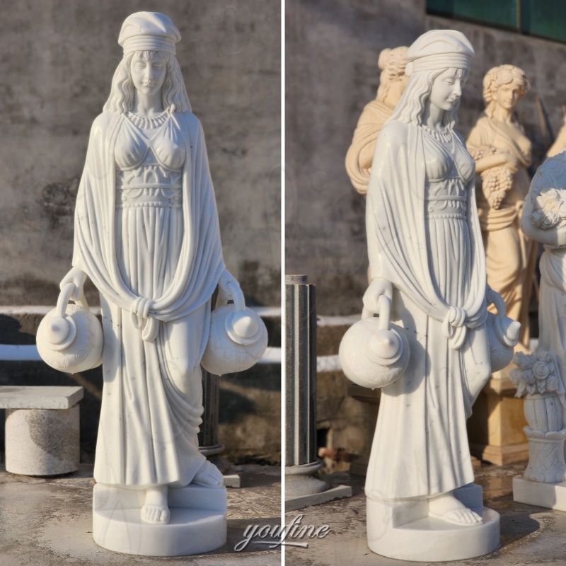 different angle of marble garden statue