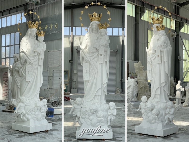 different angle of Our Lady of Carmel statue
