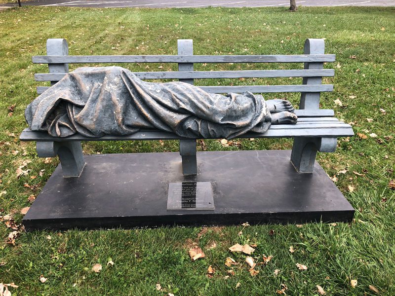 famous Homeless Jesus sculpture