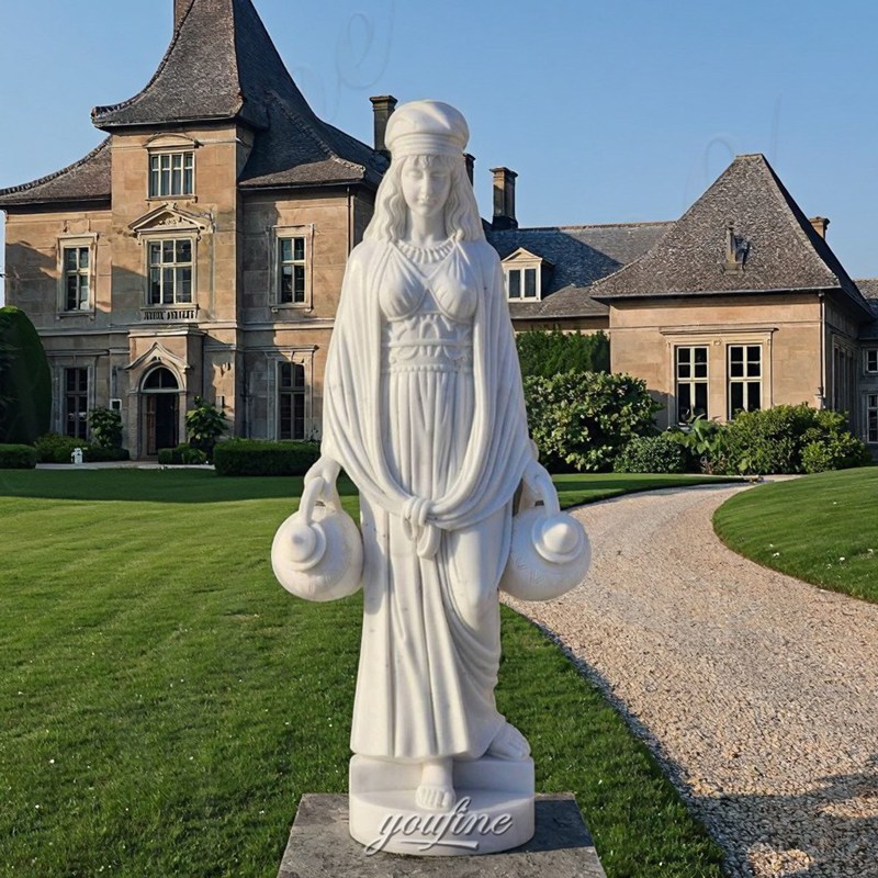 hand carved marble garden statue