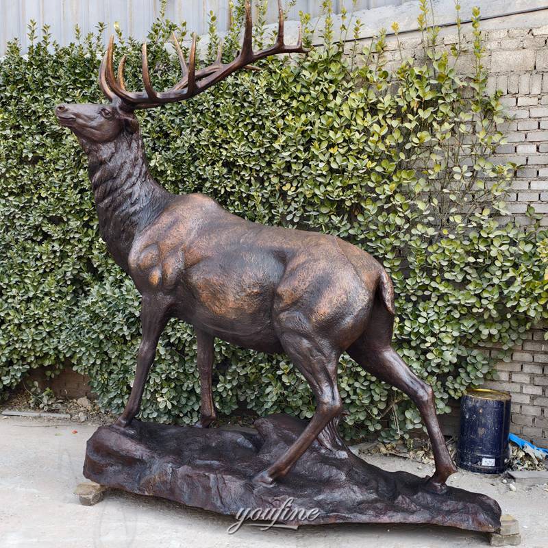 outdoor stag bronze sculpture