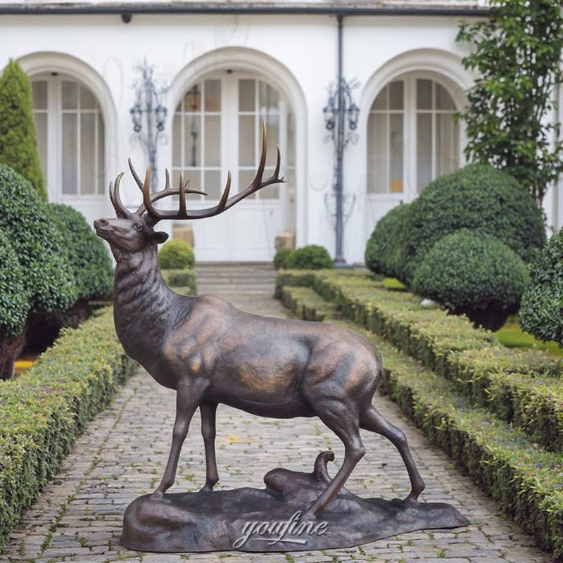 outdoor stag sculpture