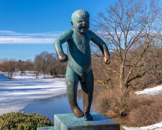angry boy sculpture