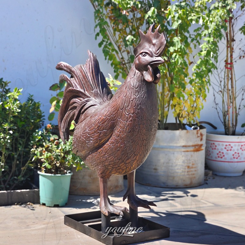 bronze big chicken statue