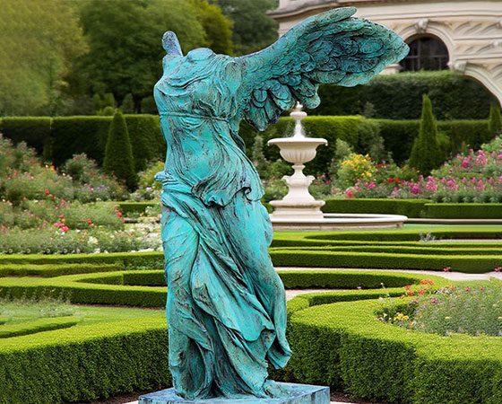bronze goddess nike sculpture