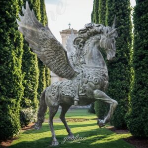 bronze large unicorn statue