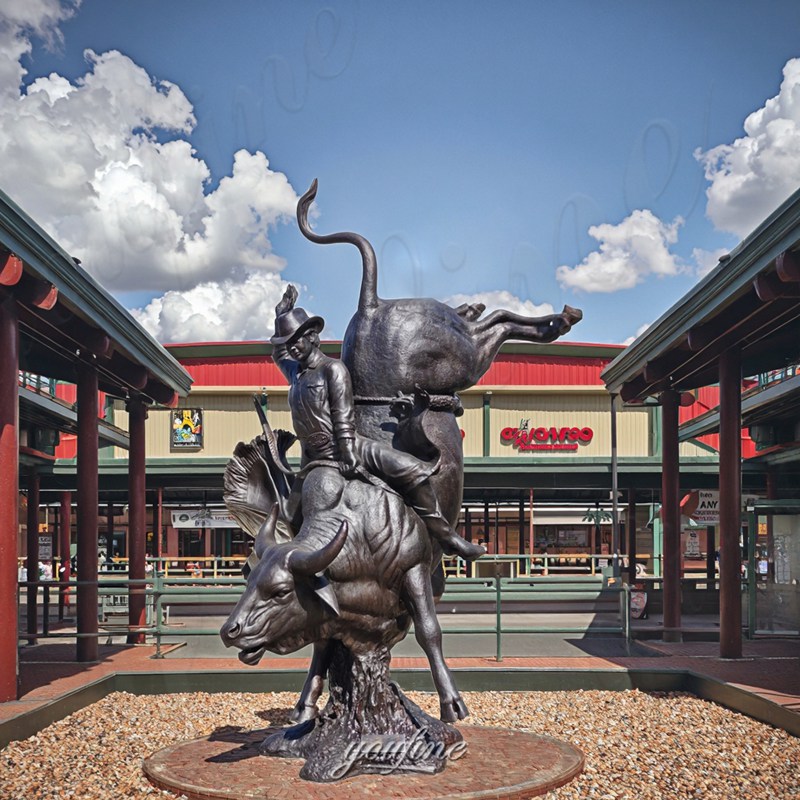 bull riding sculpture