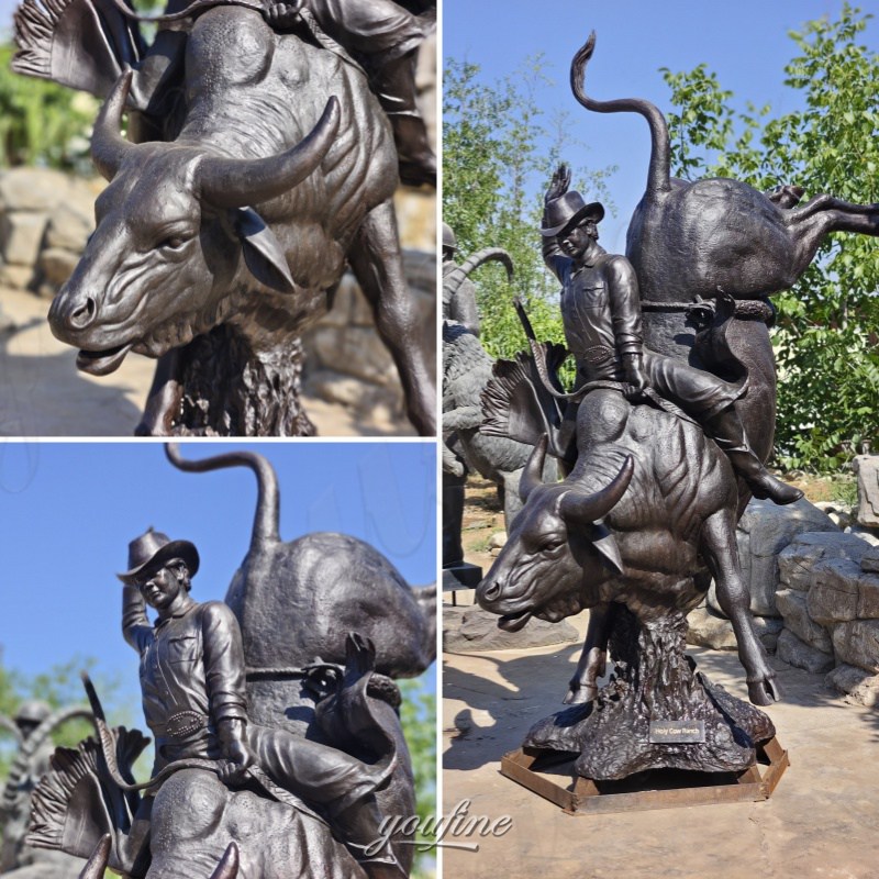 bull riding statue details