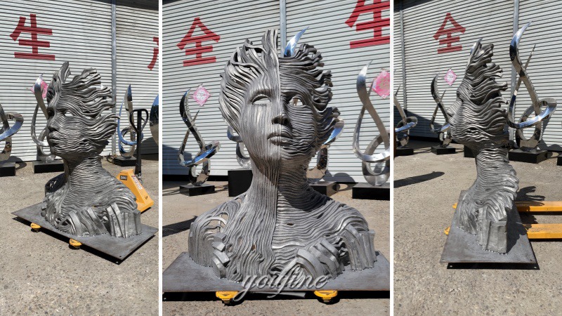 different angle of abstract human body sculpture
