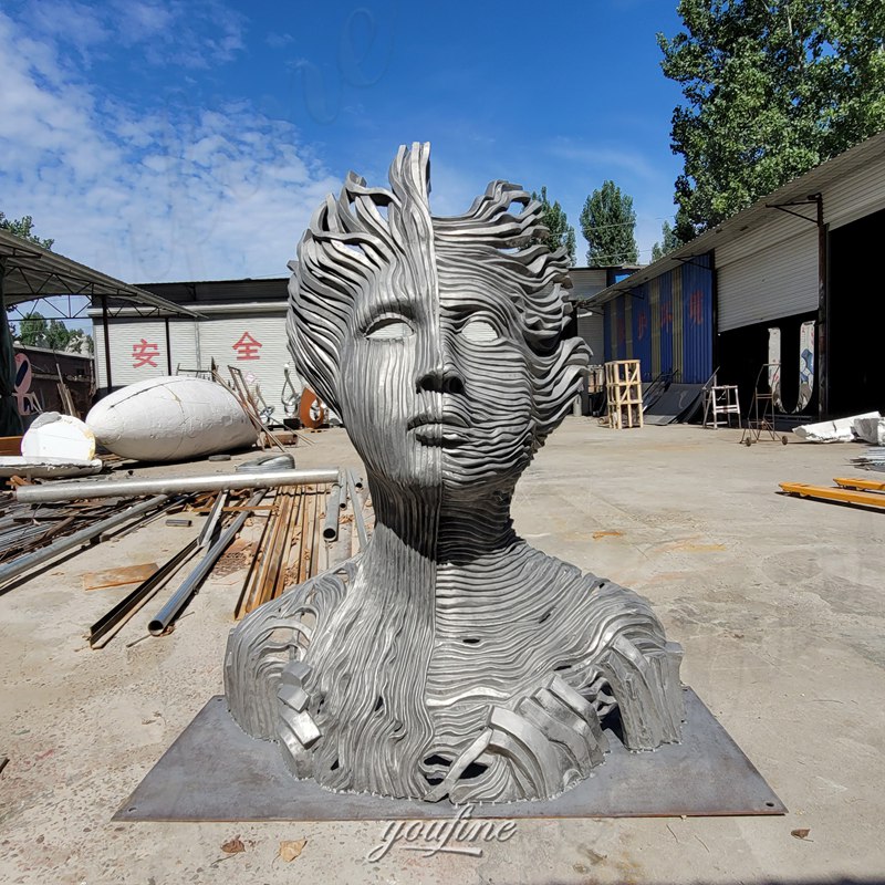 metal abstract human body sculpture