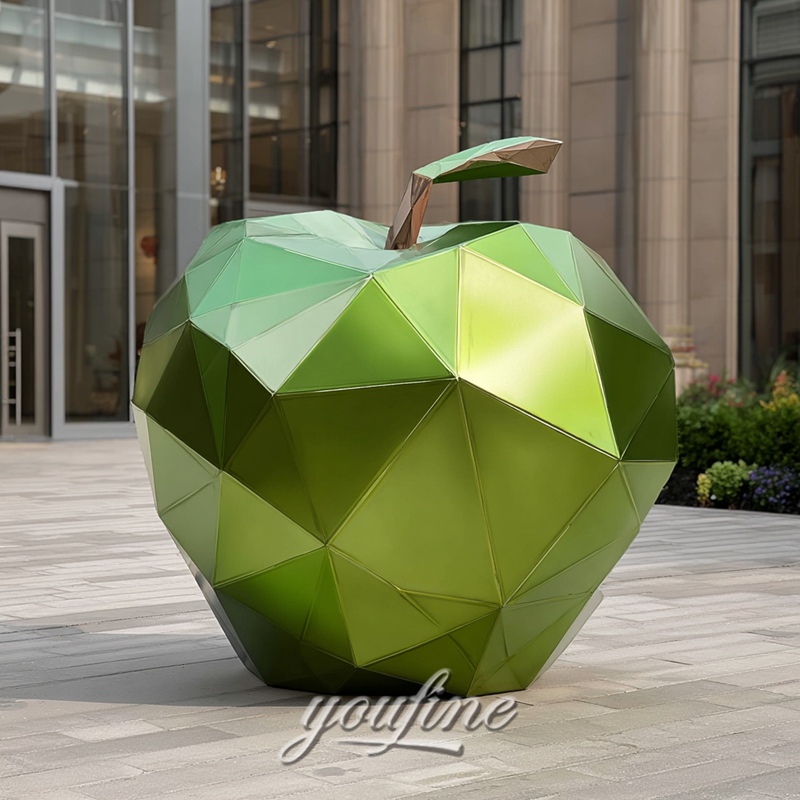 metal big apple sculpture