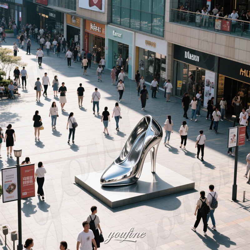 metal high heel statue