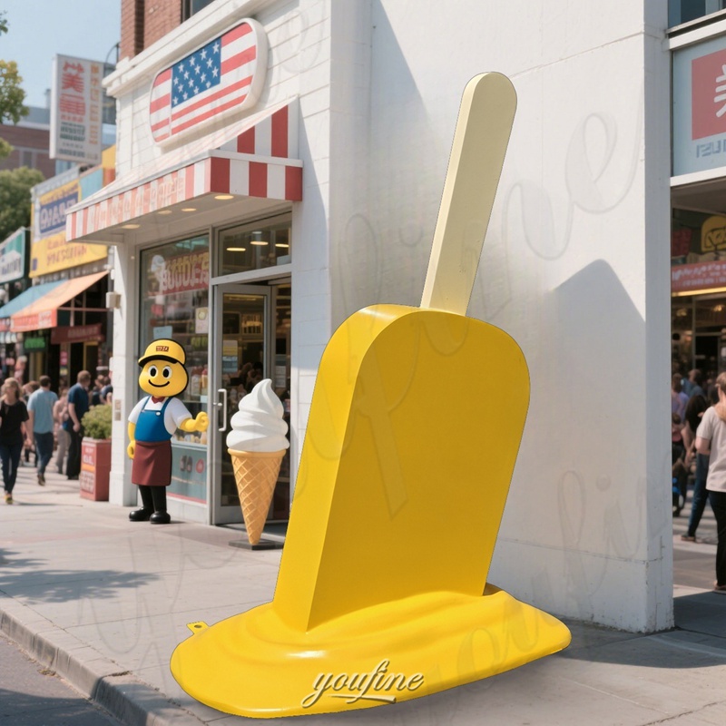 metal melting ice cream sculpture