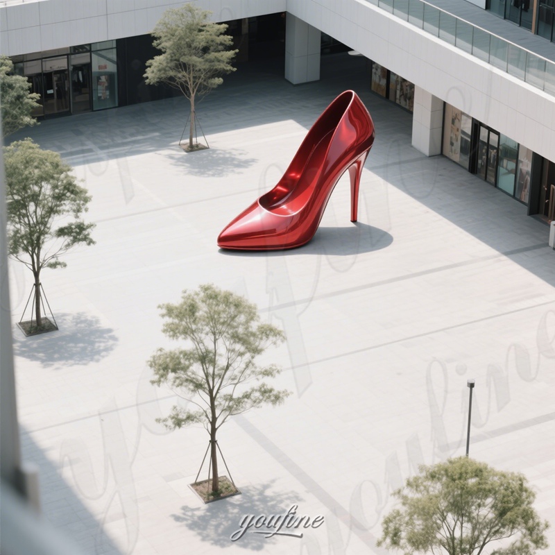 red high heel sculpture