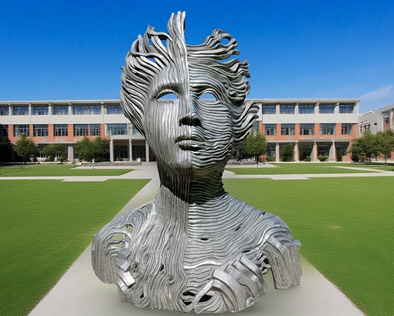 stainless steel abstract human body sculpture