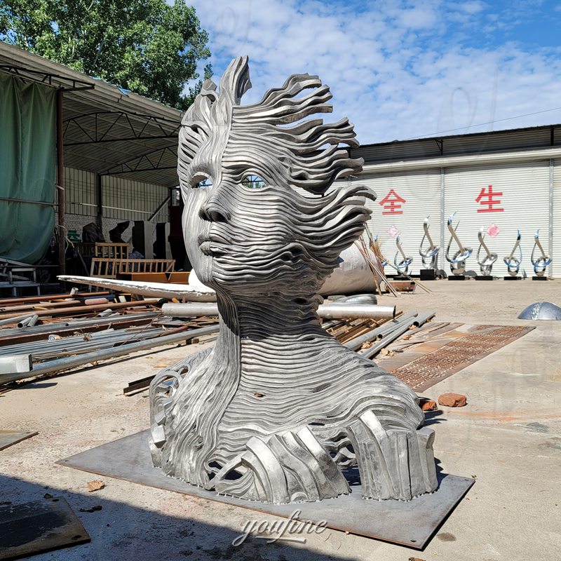 steel abstract human body sculpture