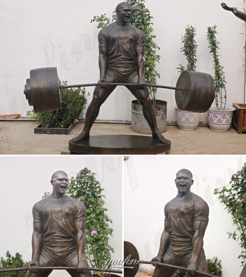 weightlifter statue details