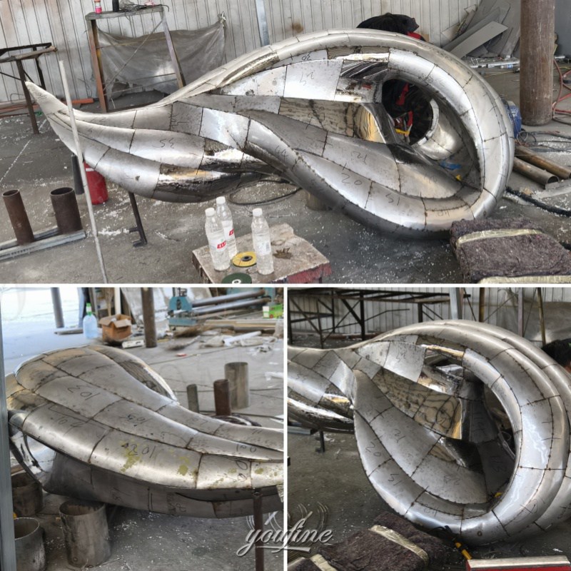 abstract flame sculpture production process