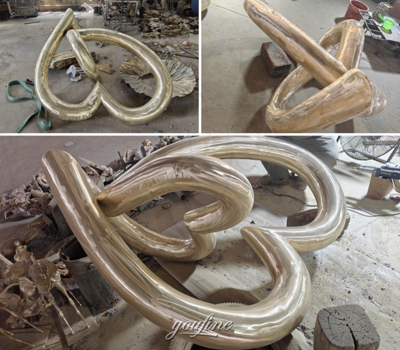 abstract bronze heart sculpture