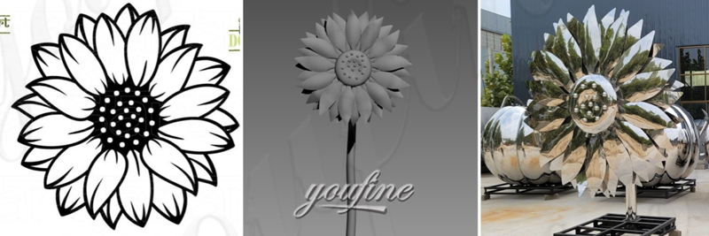 flower sculpture from design to finished