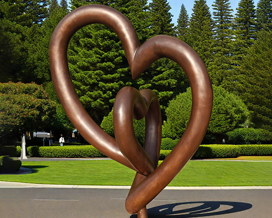 large bronze heart sculpture