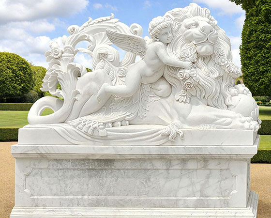 large garden lion statue