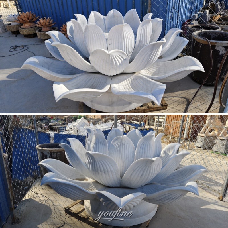 large marble lotus flower