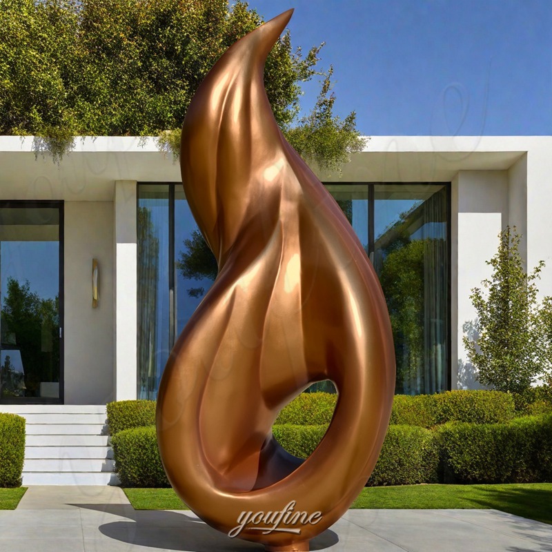 metal abstract flame sculpture