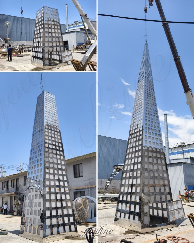 obelisk sculpture test installation