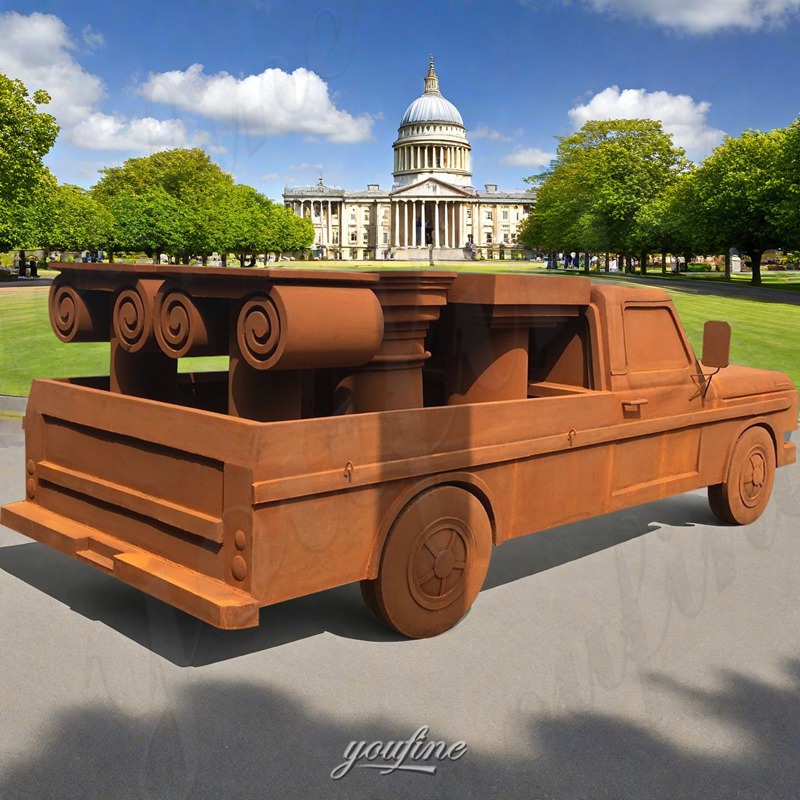 side view of automobile sculpture