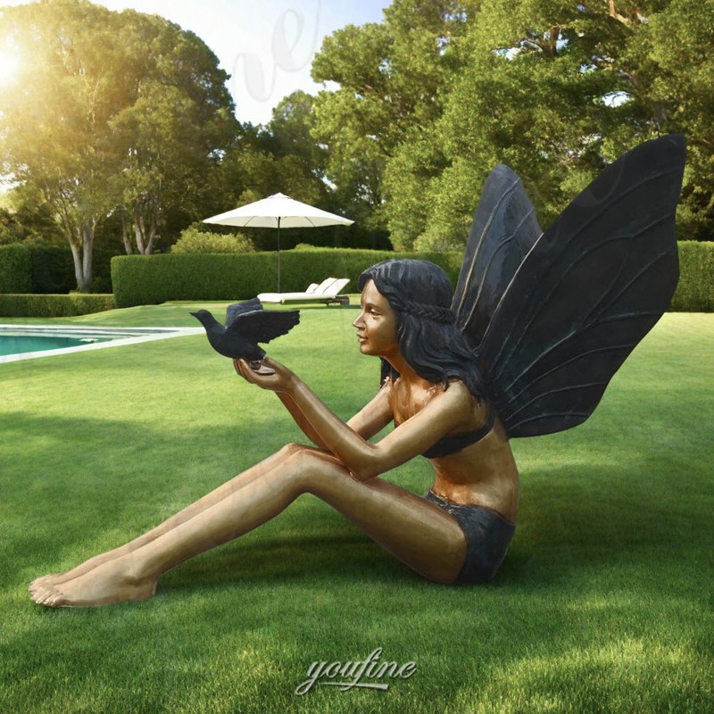 sitting fairy statue