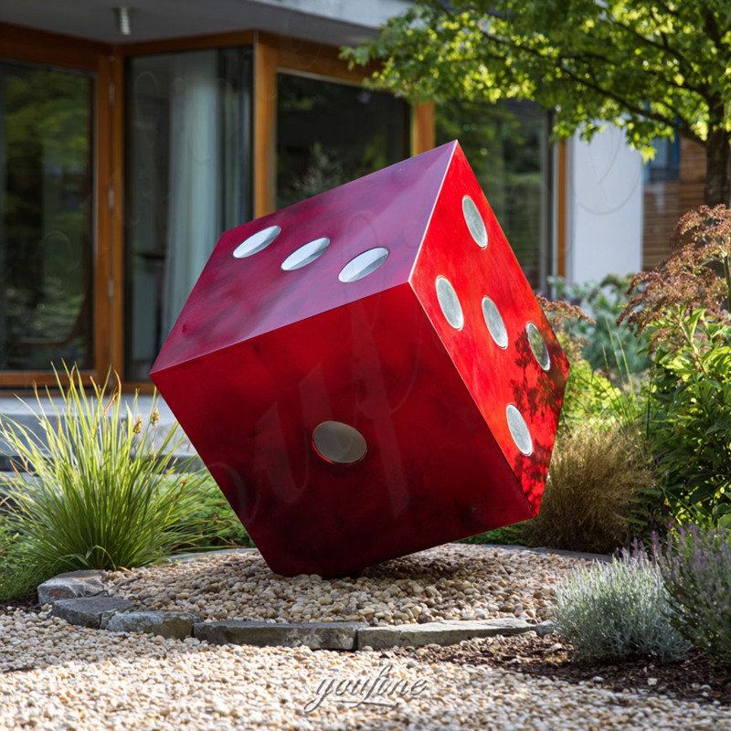 stainless steel red disc sculpture