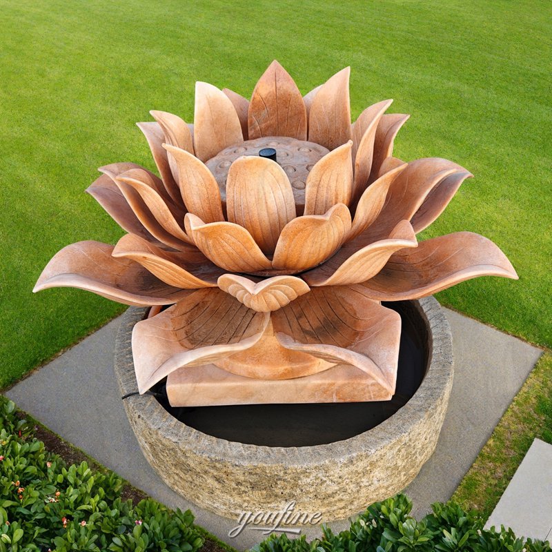 sunset red marble lotus flower