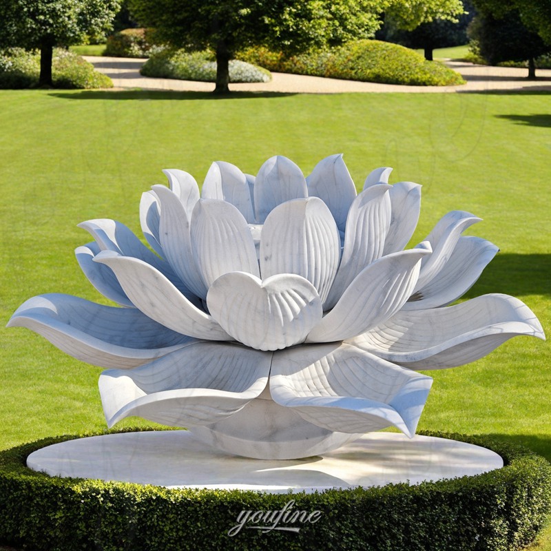 white marble lotus flower