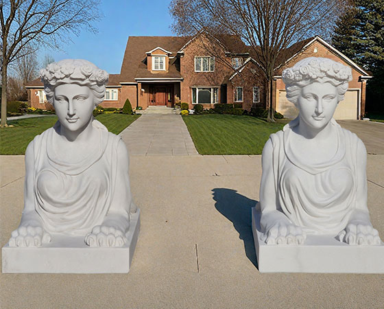 white marble sphinx
